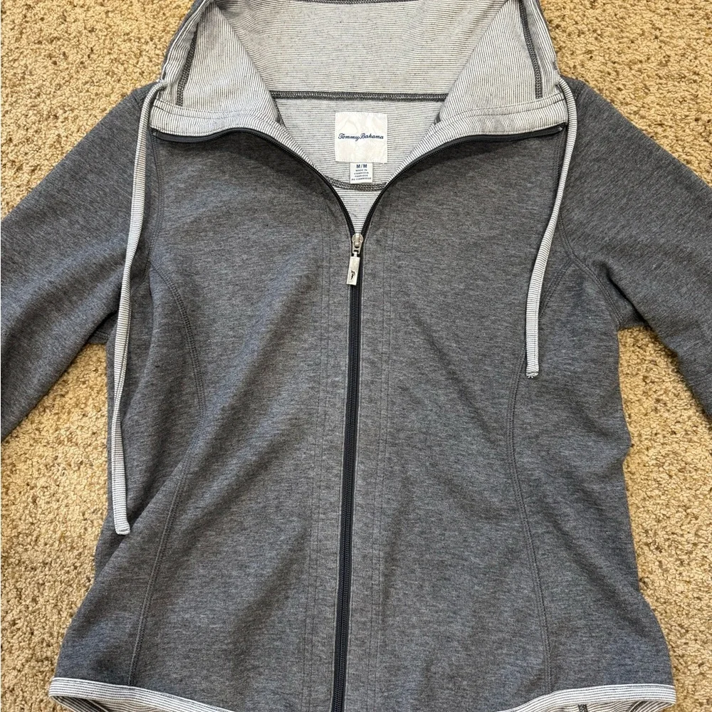 Tommy Bahama Gray Zip-Up Hoodie - Picture 2 of 5